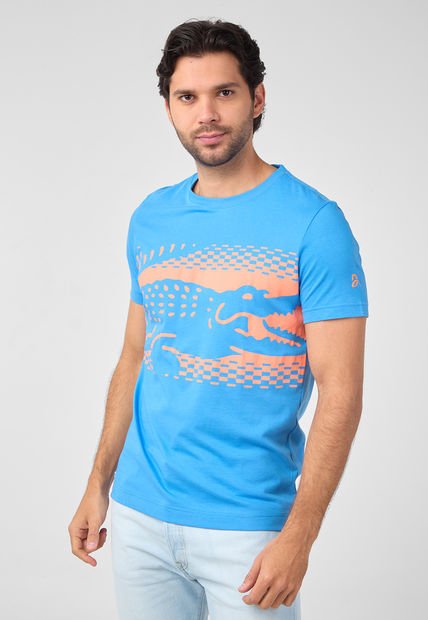 Camiseta Azul-Naranja LACOSTE Tennis x Novak Djokovic