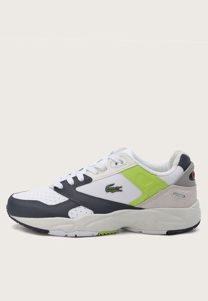 Tenis Lifestyle Blanco-Azul-Verde Lima Lacoste Storm 96 Low