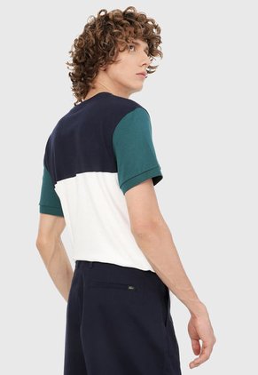 Camiseta Azul-Verde-Blanco Lacoste