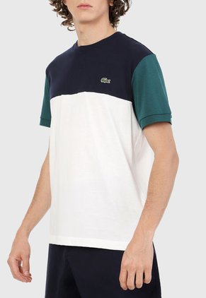 Camiseta Azul-Verde-Blanco Lacoste