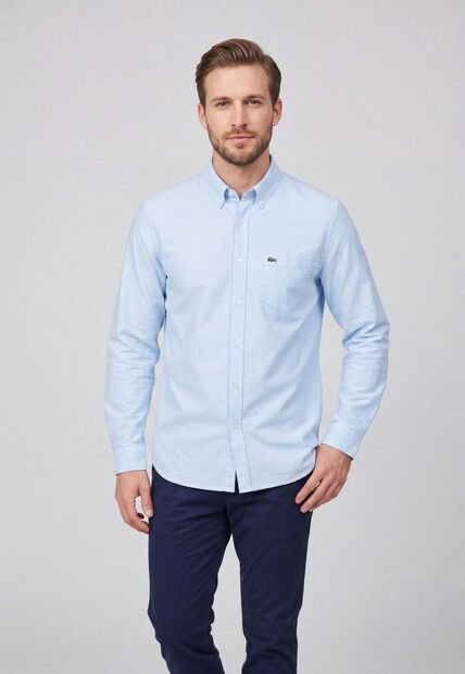 Camisa LACOSTE Oxford  Azul