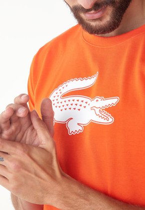 Camiseta Naranja-Blanco Lacoste Sport
