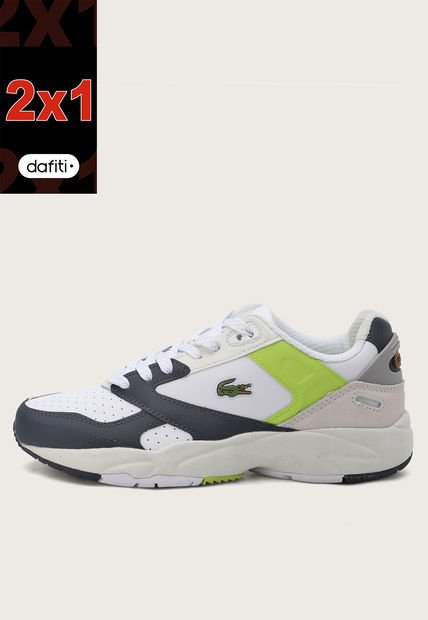 Tenis Lifestyle Blanco-Azul-Verde Lima Lacoste Storm 96 Low