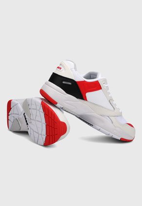 Tenis Blanco-Rojo-Negro Lacoste