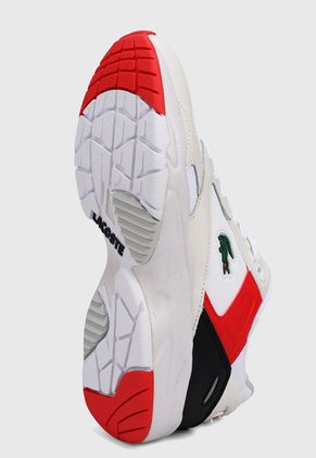 Tenis Blanco-Rojo-Negro Lacoste