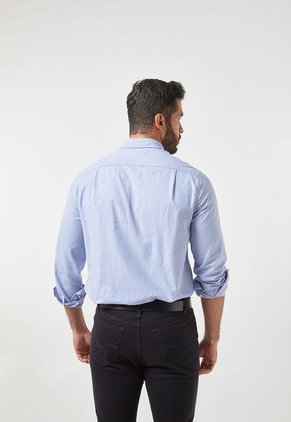 Camisa Azul-Blanco Lacoste