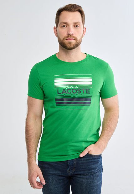 Camiseta Verde-Blanco-Negro LACOSTE Sport