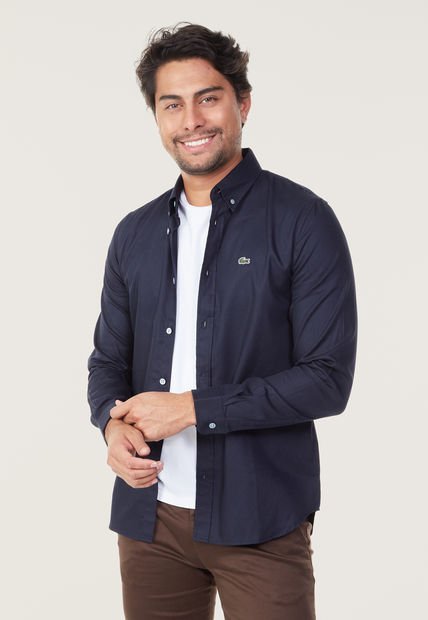 Camisa Azul Navy Lacoste