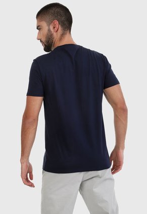 Camiseta Azul Oscuro-Blanco Lacoste