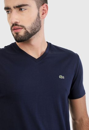 Camiseta Azul Oscuro-Blanco Lacoste