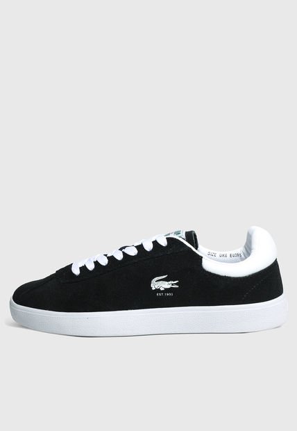 Tenis Lifestyle Negro-Blanco-Verde Lacoste Baseshot