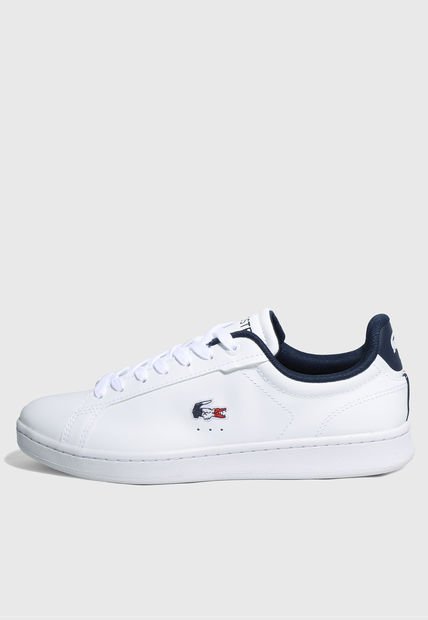 Tenis Lifestyle Blanco-Azul Navy-Rojo Lacoste Carnaby Pro