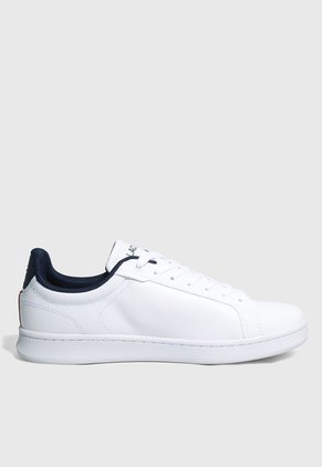 Tenis Lifestyle Blanco-Azul Navy-Rojo Lacoste Carnaby Pro