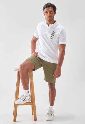 Polo Blanco-Verde Lacoste