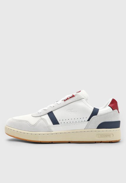 Tenis Lifestyle Blanco-Gris-Azul Navy Lacoste T-Clip