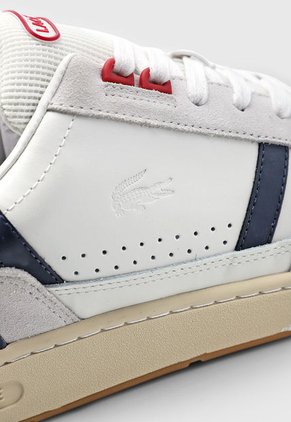 Tenis Lifestyle Blanco-Gris-Azul Navy Lacoste T-Clip
