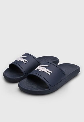 Playera Azul-Blanco Lacoste Croco Slide