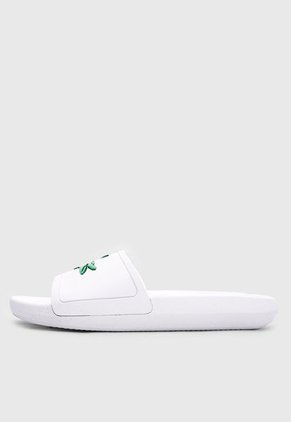 Playera Blanco-Verde Lacoste Croco Slide