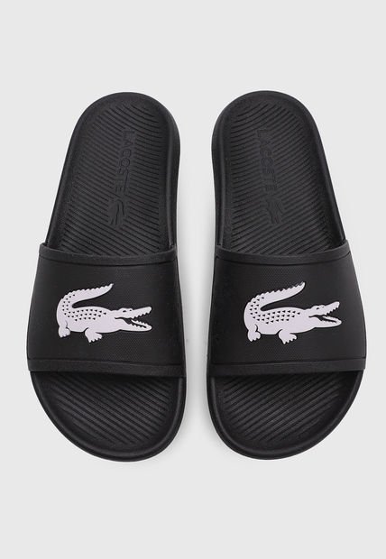 Playera Negro-Blanco Lacoste Croco