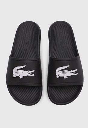 Playera Negro-Blanco Lacoste Croco