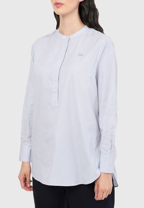 Camisa Azul-Blanco Lacoste