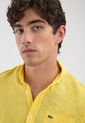 Camisa LACOSTE Linen Canvas Amarillo de Lacoste