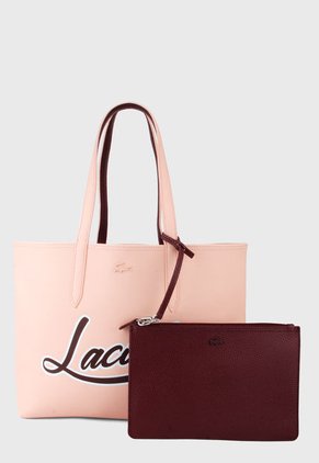 Bolso Doble Faz Rosa-Violeta Lacoste Tote
