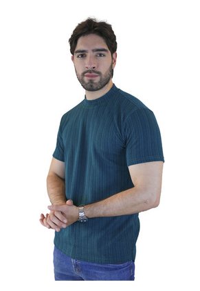Camiseta Para Hombre Texturizada Petroleo Laguna Blue