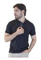Camiseta Tipo Polo Para Hombre Texturizada Negra Laguna Blue de LAGUNA BLUE