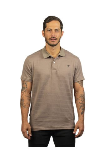 Camiseta Tipo Polo Para Hombre Texturizada Kaki Laguna Blue LAGUNA BLUE