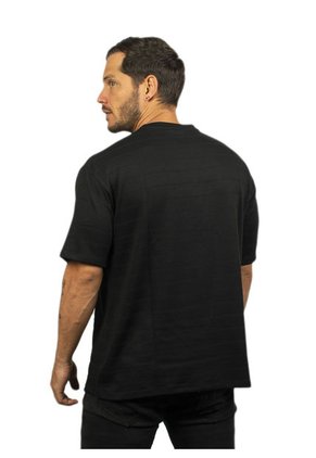 Camiseta Para Hombre Texturizada Negra Laguna Blue
