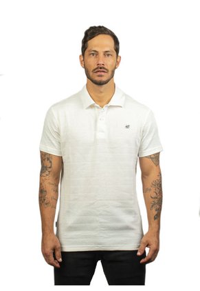 Camiseta Tipo Polo Para Hombre Texturizada Beige Laguna Blue
