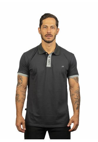 Camiseta Tipo Polo Para Hombre Gris Oscuro - Jaspe Laguna Blue LAGUNA BLUE