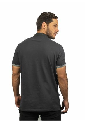 Camiseta Tipo Polo Para Hombre Gris Oscuro - Jaspe Laguna Blue