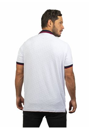 Camiseta Tipo Polo Para Hombre Texturizada Blanca Laguna Blue