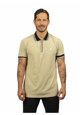 Camiseta Tipo Polo Para Hombre Texturizada Kaki Laguna Blue LAGUNA BLUE