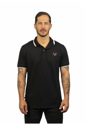 Camiseta Tipo Polo Para Hombre Negra Laguna Blue