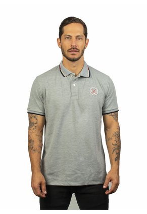 Camiseta Tipo Polo Para Hombre Gris Laguna Blue