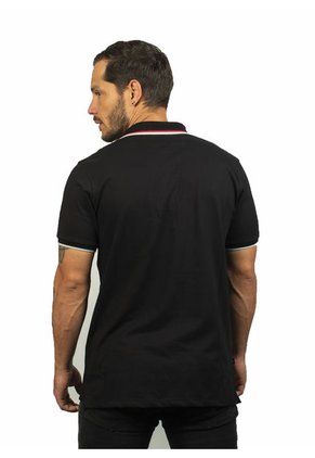 Camiseta Tipo Polo Para Hombre Negra Laguna Blue
