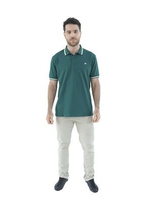 Camiseta Tipo Polo Para Hombre Bordada Verde Laguna Blue