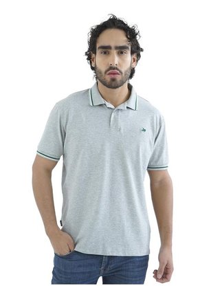 Camiseta Tipo Polo Para Hombre Bordada Gris Laguna Blue