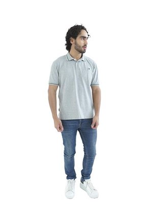 Camiseta Tipo Polo Para Hombre Bordada Gris Laguna Blue