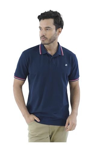 Camiseta Tipo Polo Para Hombre Bordada Azul Oscura Laguna Blue LAGUNA BLUE