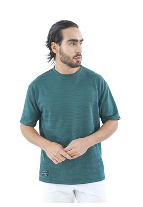 Camiseta Para Hombre Texturizada Verde Laguna Blue