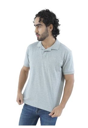 Camiseta Tipo Polo Para Hombre Bordada Gris Laguna Blue