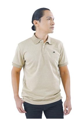 Camiseta Tipo Polo Para Hombre Texturizada Laguna Blue