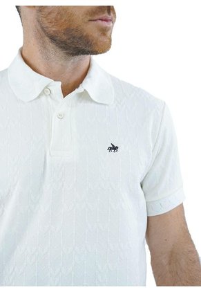 Camiseta Tipo Polo Para Hombre Texturizada Laguna Blue