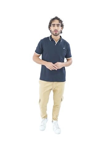 Camiseta Tipo Polo Para Hombre Bordada Negra Laguna Blue LAGUNA BLUE