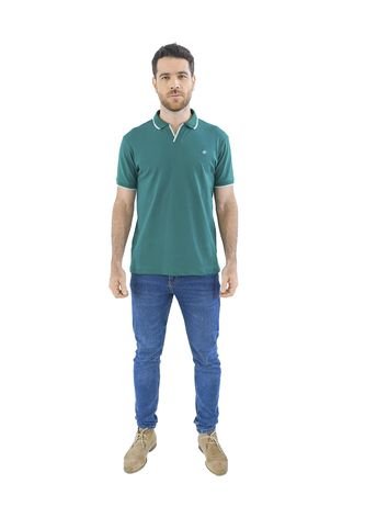 Camiseta Tipo Polo Para Hombre Bordada Verde Laguna Blue LAGUNA BLUE