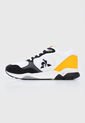 Tenis Lifestyle Blanco-Negro-Amarillo le coq sportif LCS R500 SPORT de Le coq sportif